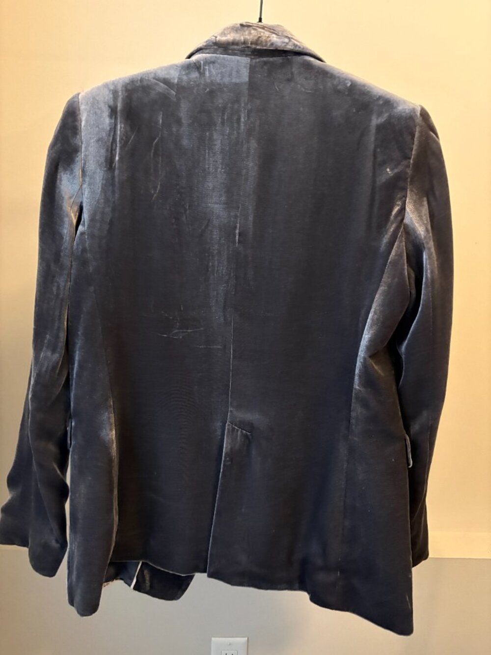 Massimo Dutti Gray Velvet Single-Breasted Blazer - Size 10 - Picture 9 of 9